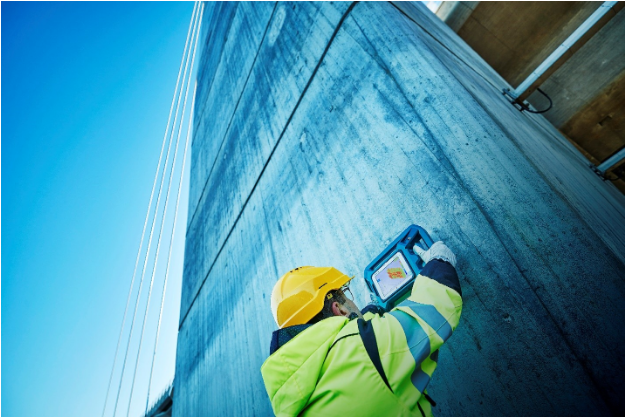 Ultrasonic velocity and strength mapping on concrete structures using Elop Insight Scanner